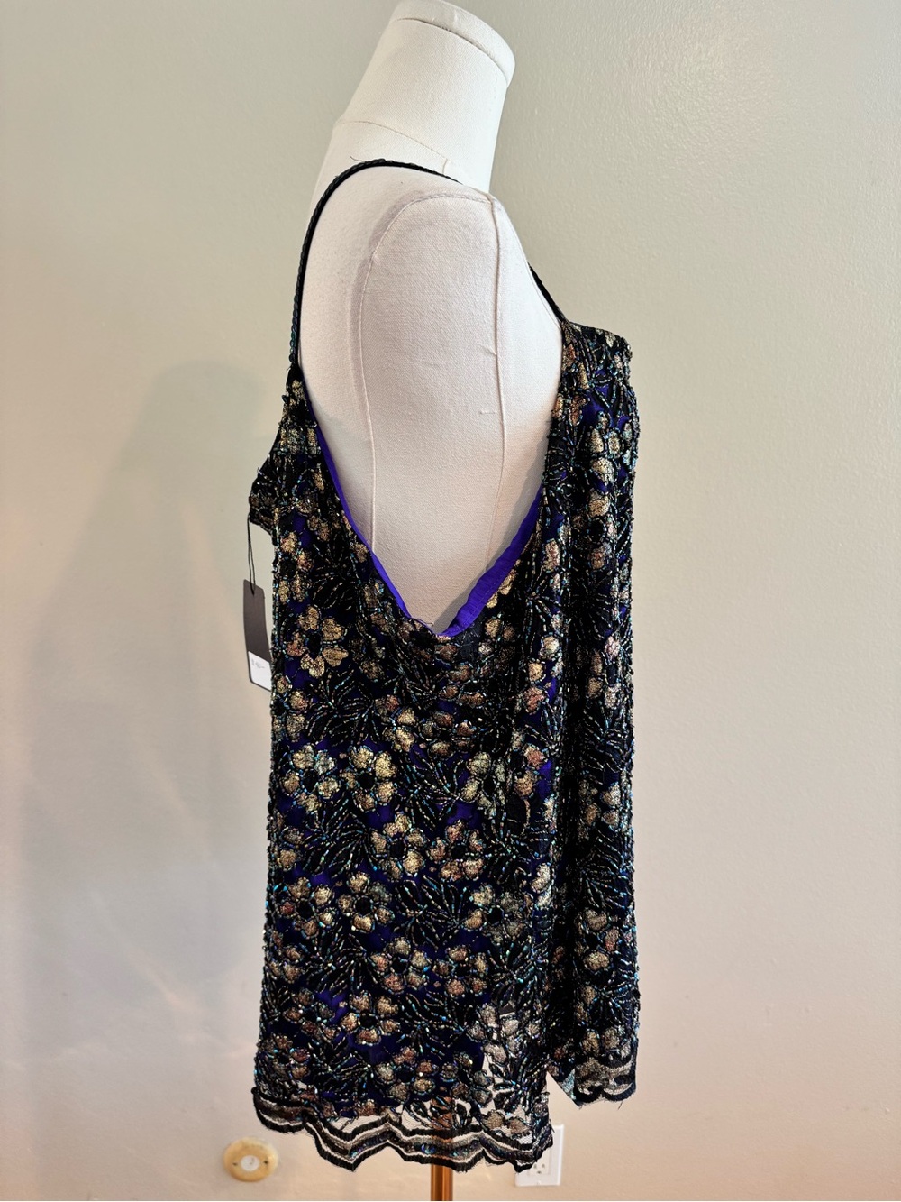 Vintage Beaded Silk Top - Picture 5 of 12